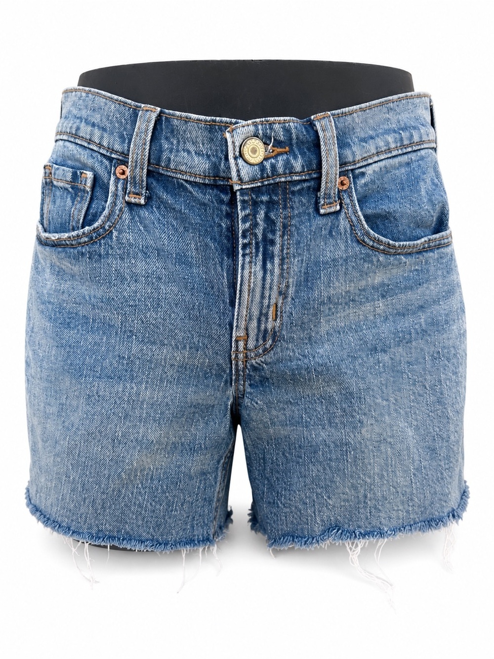 Old Navy Mid Rise Boyfriend Light Blue Frayed Hem Denim Shorts
